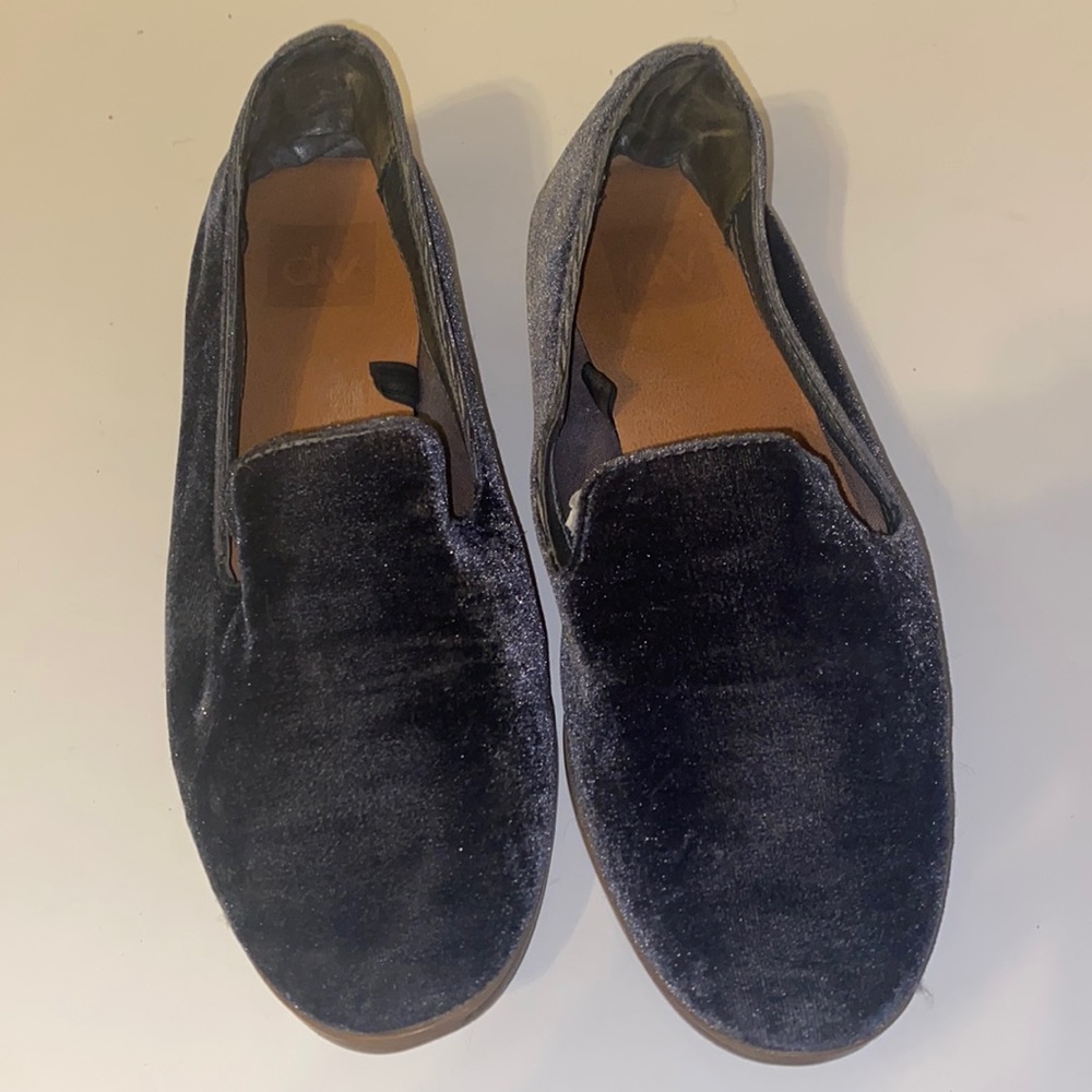 DV Dolce Vita Blue Velvet Loafer Womens Slip On Flat